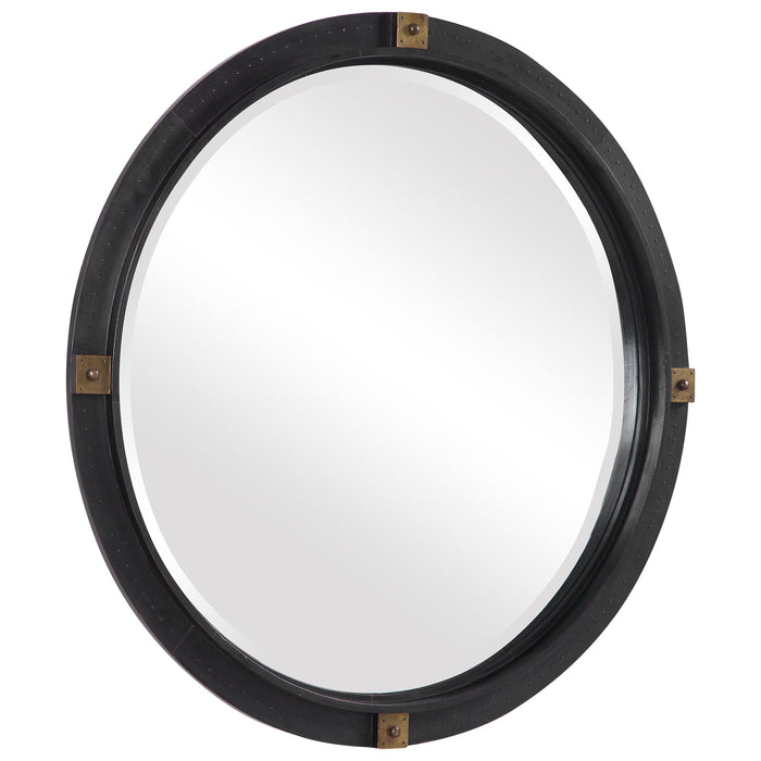 Tull - Industrial Round Mirror - Black