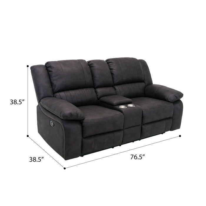 Navaro - Reclining Console Loveseat - Black Licorice