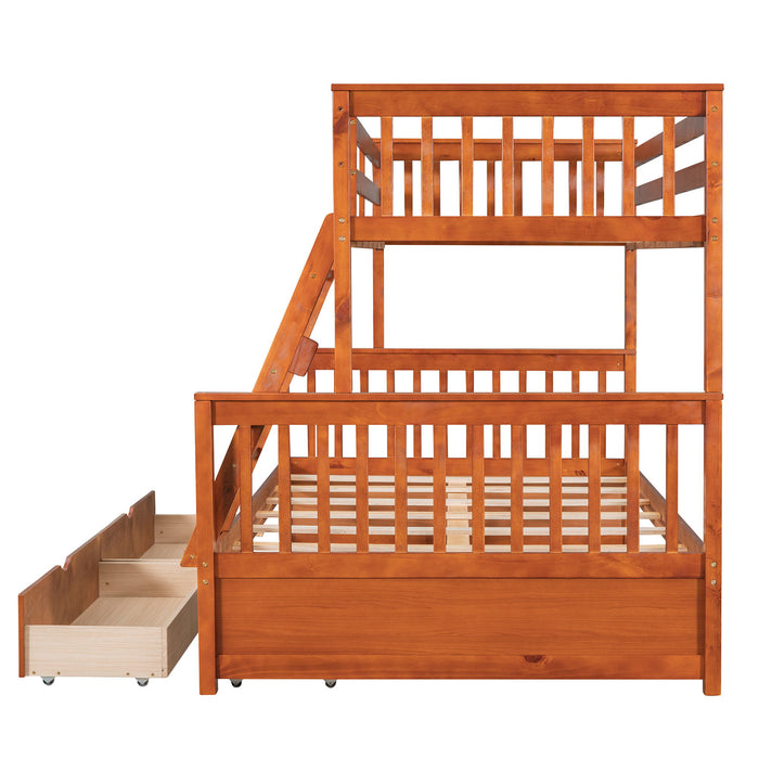 Bunk Bed With Ladders And 2 Storage Drawers