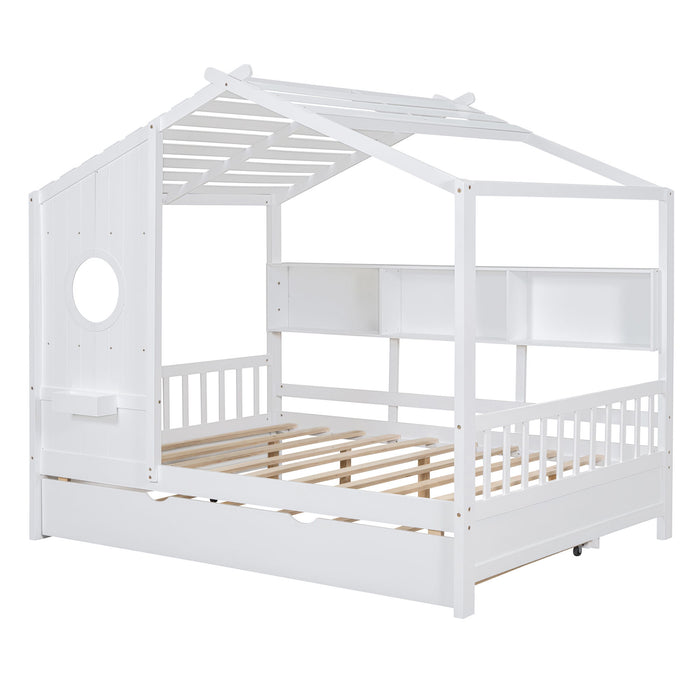 Modern Design House Bed With Storage Shelf