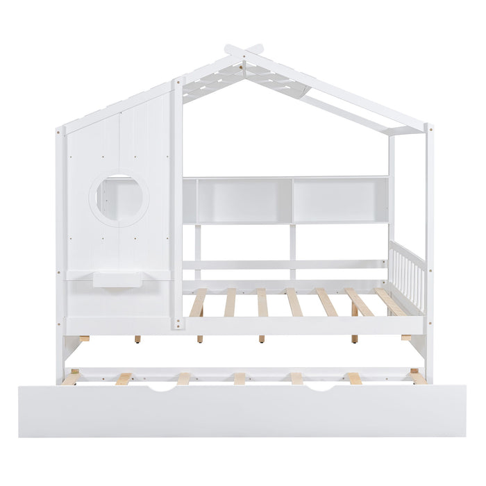 Modern Design House Bed With Storage Shelf