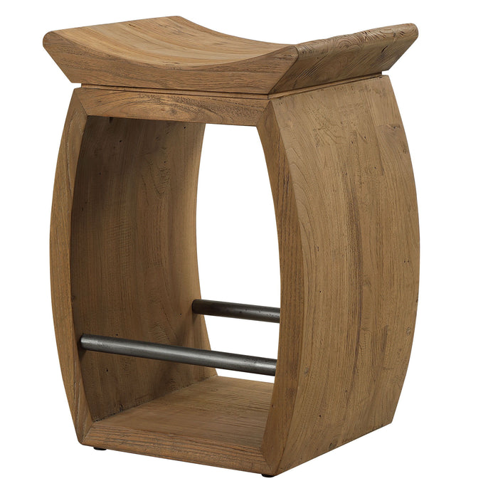 Connor - Modern Wood Counter Stool - Light Brown