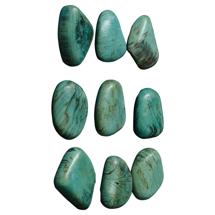 Pebbles - Wood Wall Decor (Set of 9) - Aqua