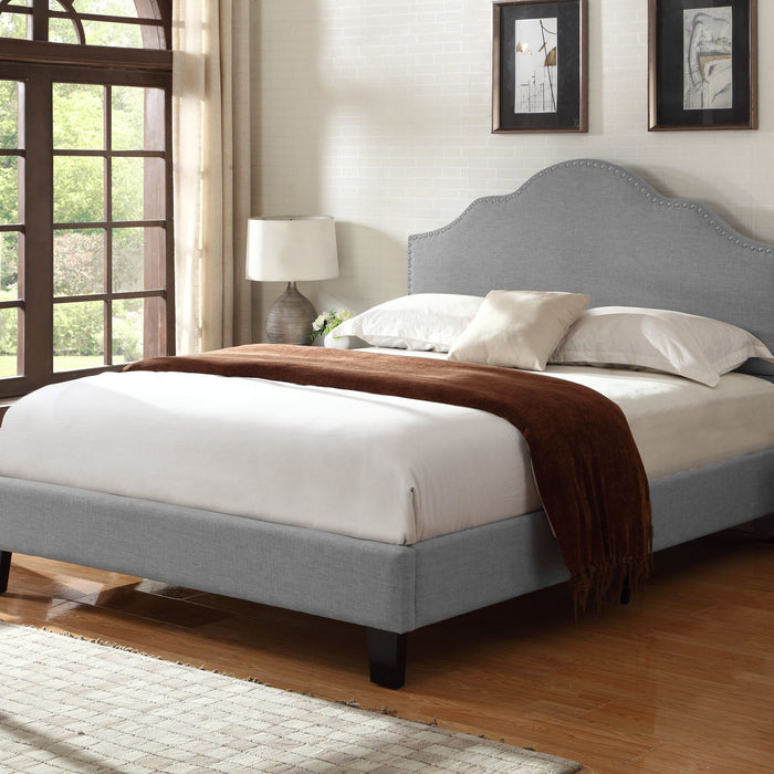 Madison - Uhpolstered Queen Bed - Light Gray