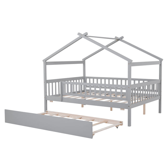 Creativity House Bed With Twin Size Trundle