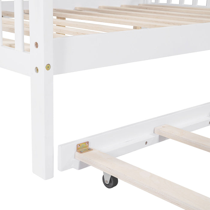 House Bed With Trundle, Kids Bed With Shelf