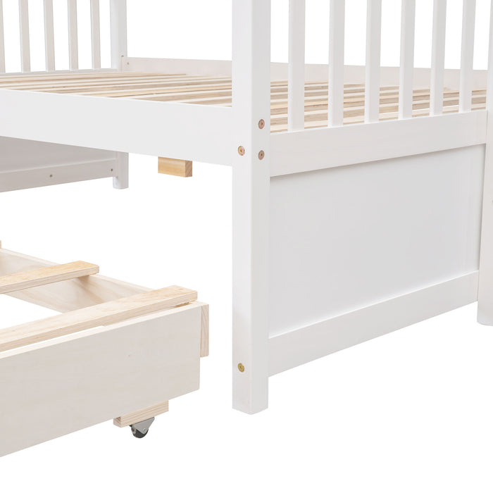 Bunk Bed With Twin Size Trundle And Drawers