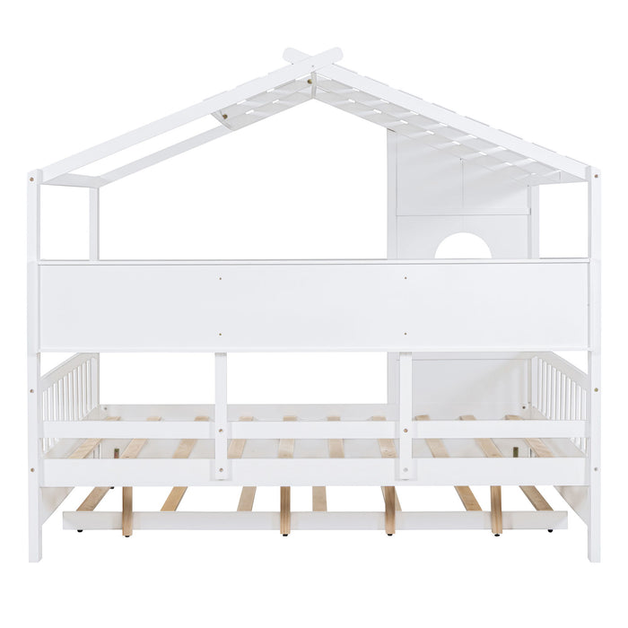 Modern Design House Bed With Storage Shelf