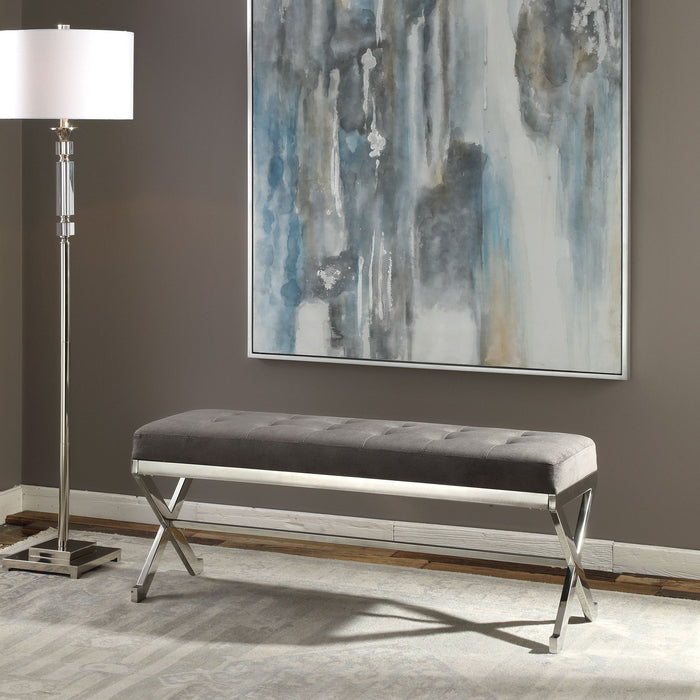 Bijou - Fabric Bench - Gray