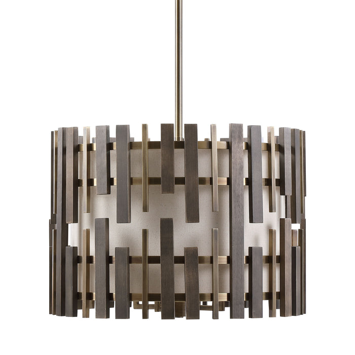 Myers - 4 Light Drum Pendant - Dark Gray