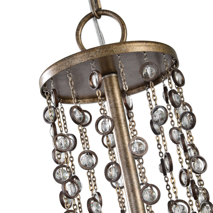 Valka - 6 Light Crystal Chandelier - Light Brown