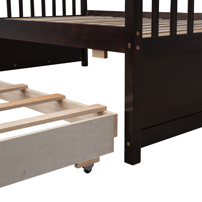 Bunk Bed With Twin Size Trundle And Drawers