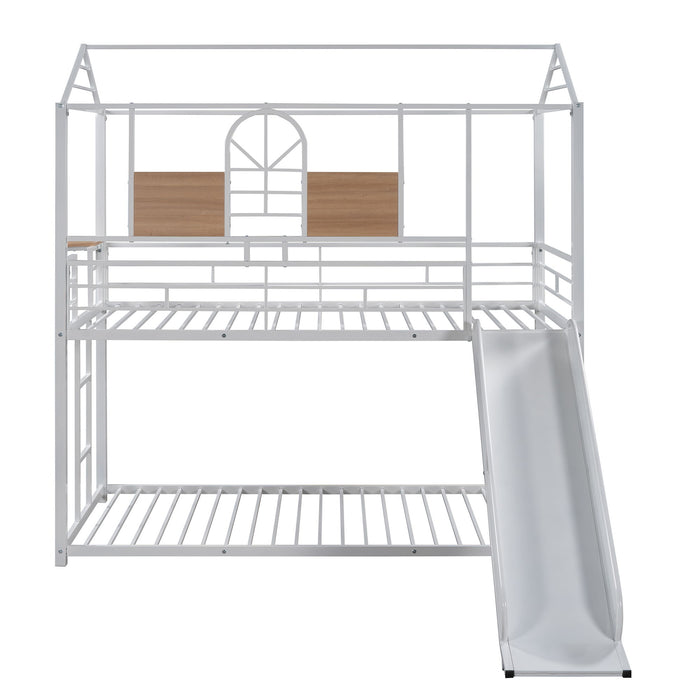 Metal Bunk Bed, Metal Housebed With Slide