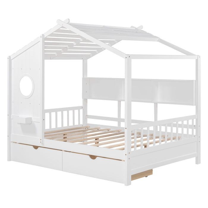Modern Design House Bed With Storage Shelf