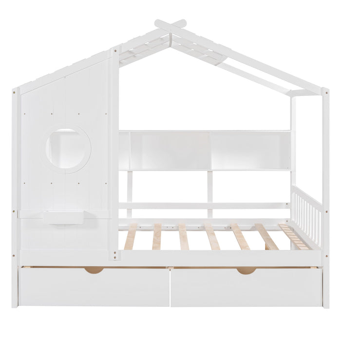 Modern Design House Bed With Storage Shelf