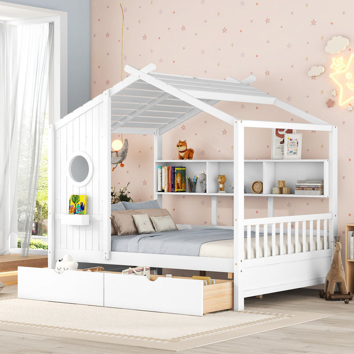 Modern Design House Bed With Storage Shelf