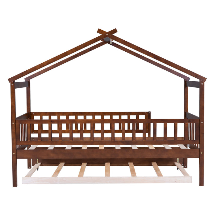 Creativity House Bed With Twin Size Trundle