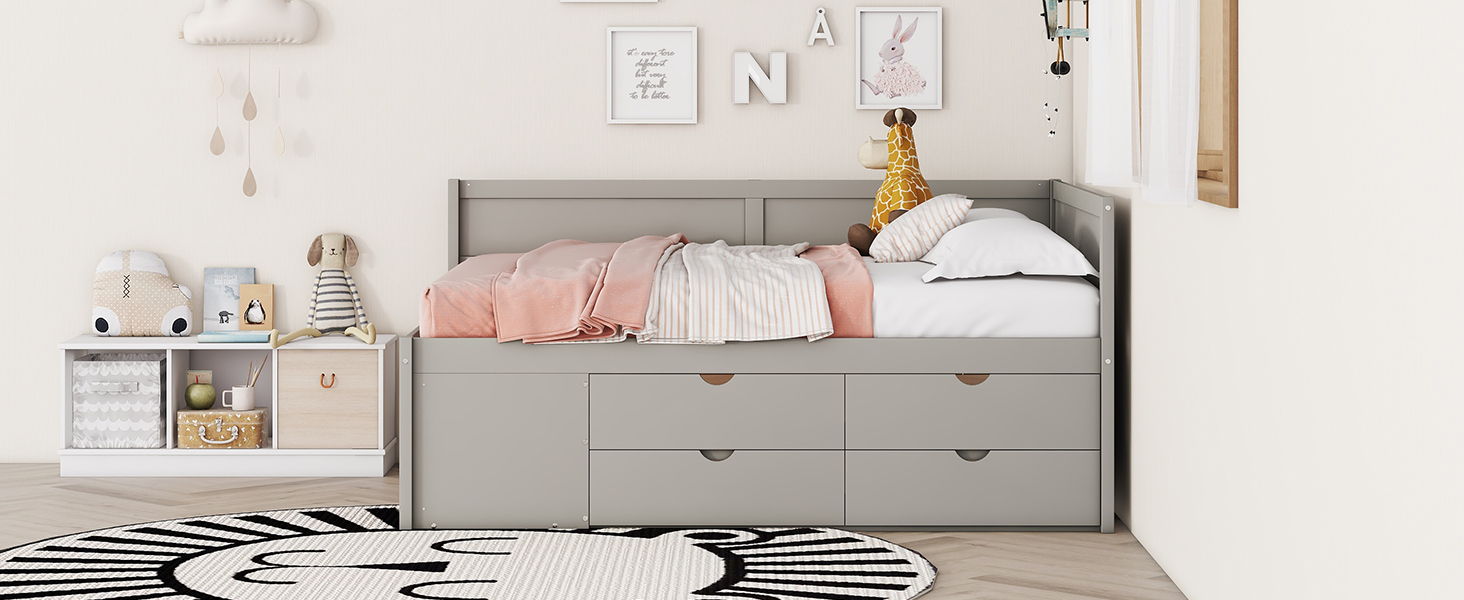 Daybed With Drawers And Shelves