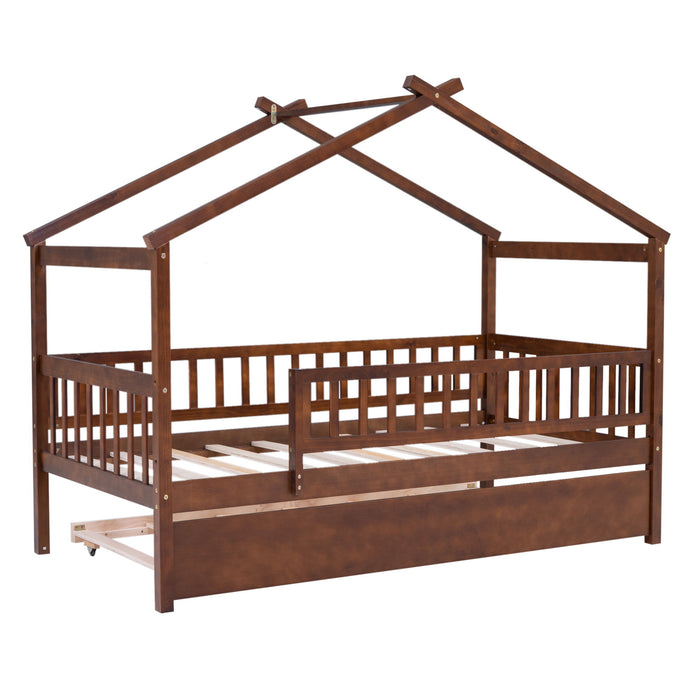 Creativity House Bed With Twin Size Trundle