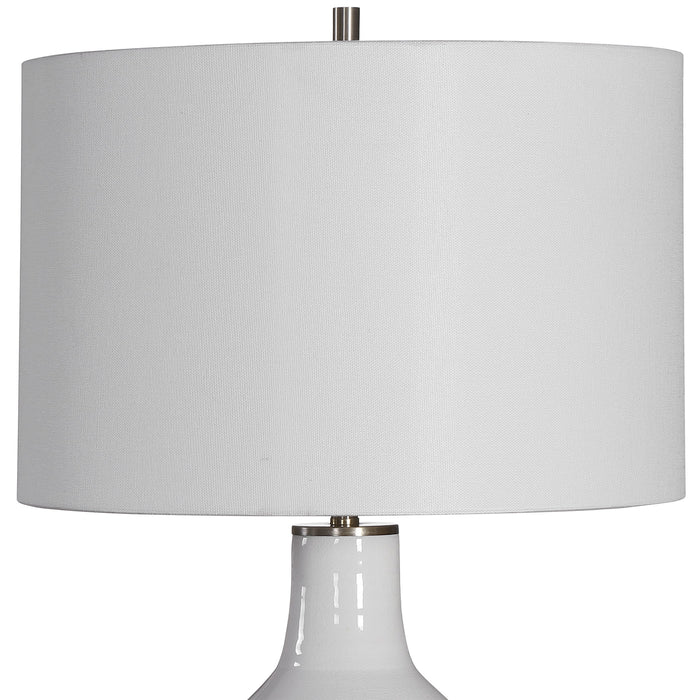 Dakota - Crackle Table Lamp - White