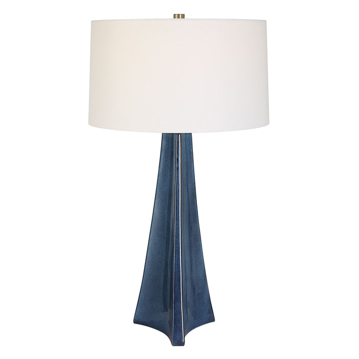 Teramo - Scalloped Ceramic Table Lamp - Blue