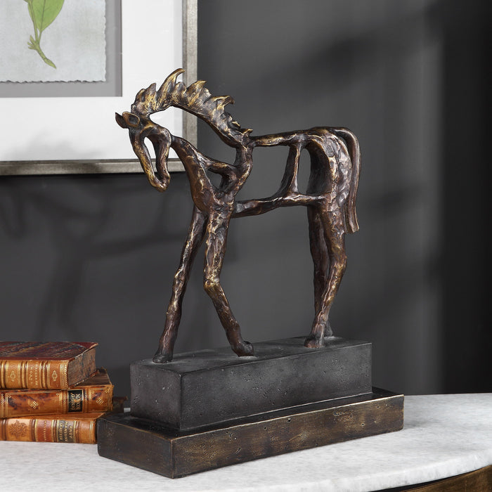 Titan Horse - Sculpture - Dark Brown