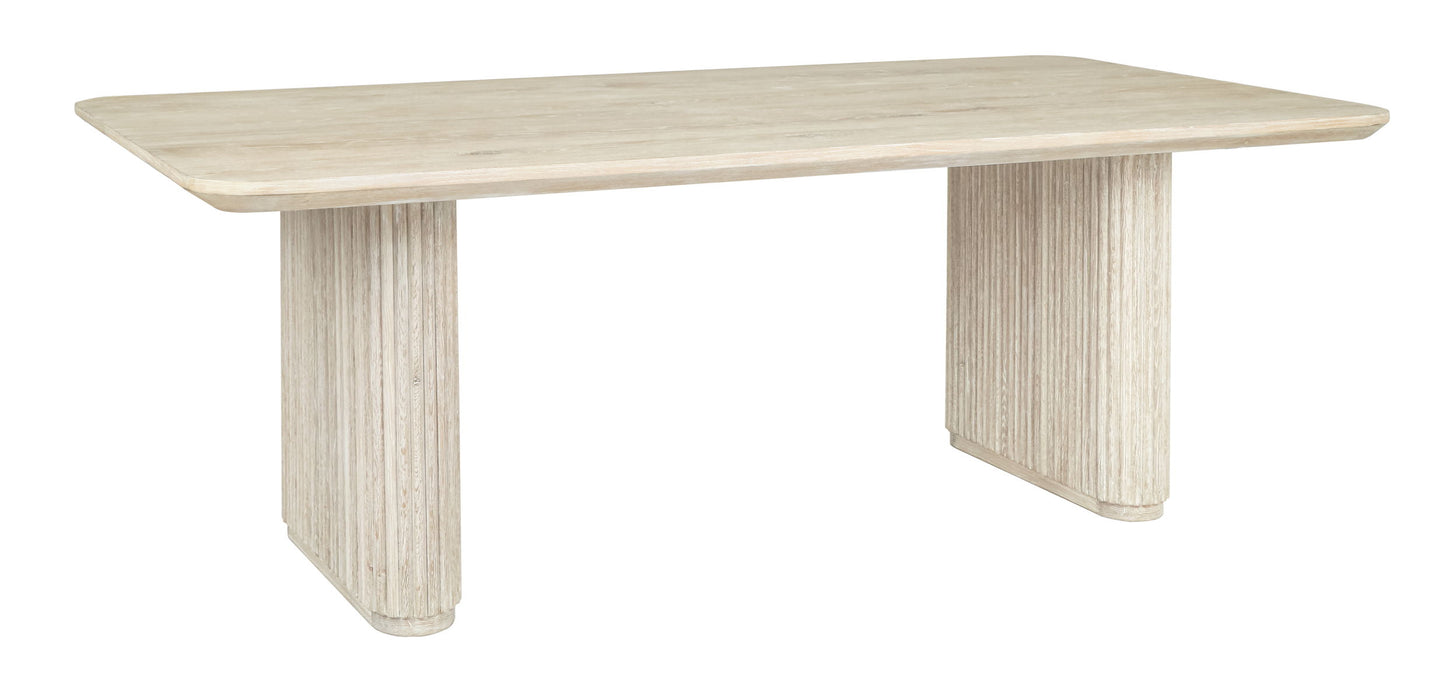 Vander - Oak Wood 84" Dining Table - Cream Washed