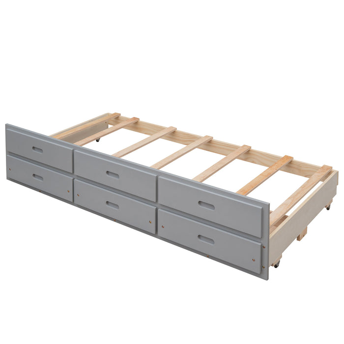 Bunk Bed With Twin Size Trundle And Drawers