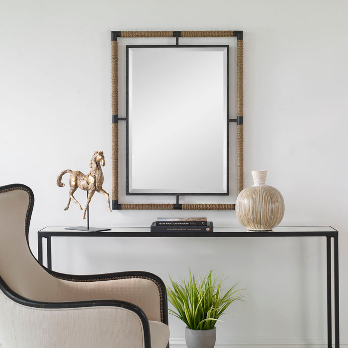 Melville - Iron & Rope Mirror - Light Brown