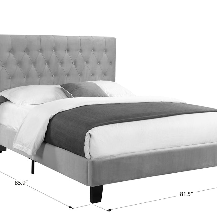 Amelia - Upholstered King Bed - Navy