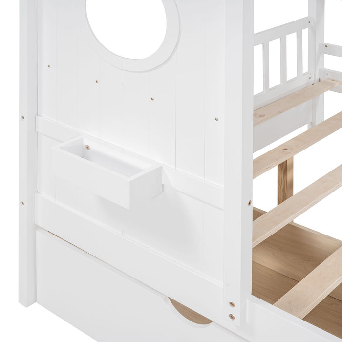 Modern Design House Bed With Storage Shelf