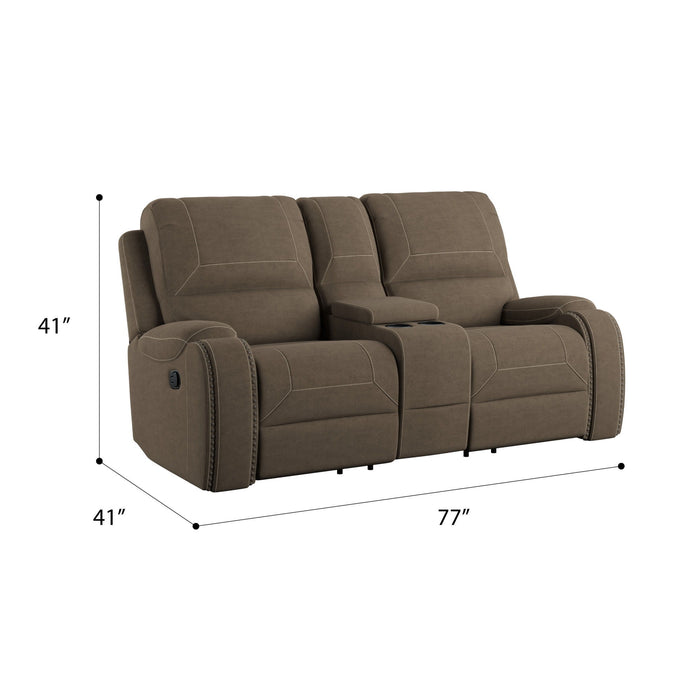 Adrian - Reclining Glider Console Loveseat - Walnut Brown