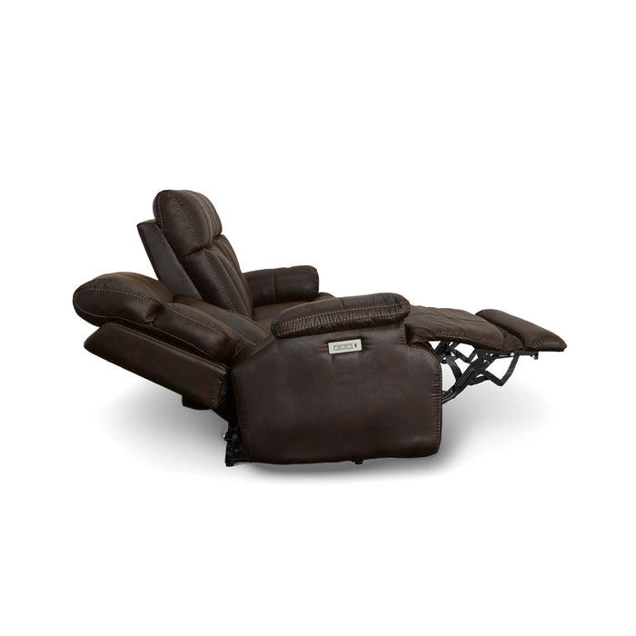 Clive - Power Reclining Sofa with Power Headrests & Lumbar - Dark Brown