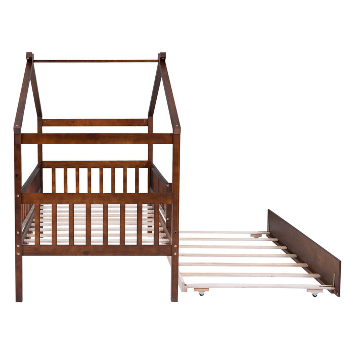 Creativity House Bed With Twin Size Trundle
