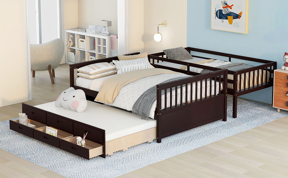 Bunk Bed With Twin Size Trundle And Drawers