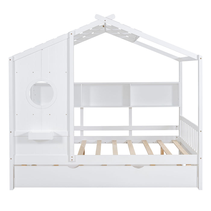 Modern Design House Bed With Storage Shelf
