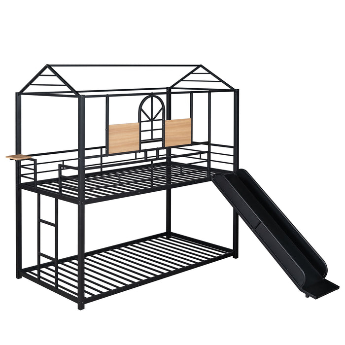 Metal Bunk Bed, Metal Housebed With Slide