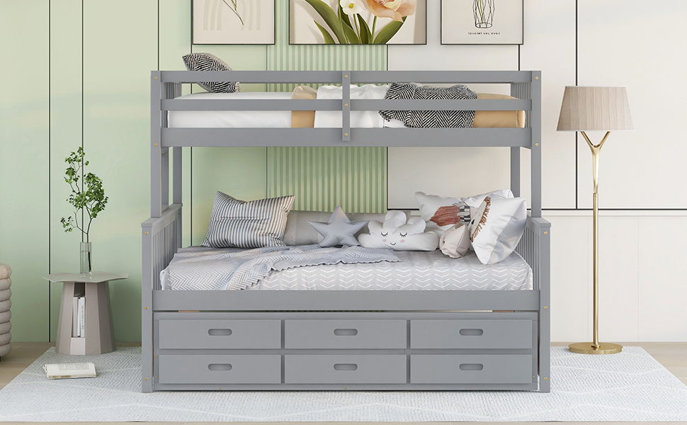 Bunk Bed With Twin Size Trundle And Drawers