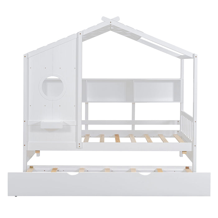 Modern Design House Bed With Storage Shelf