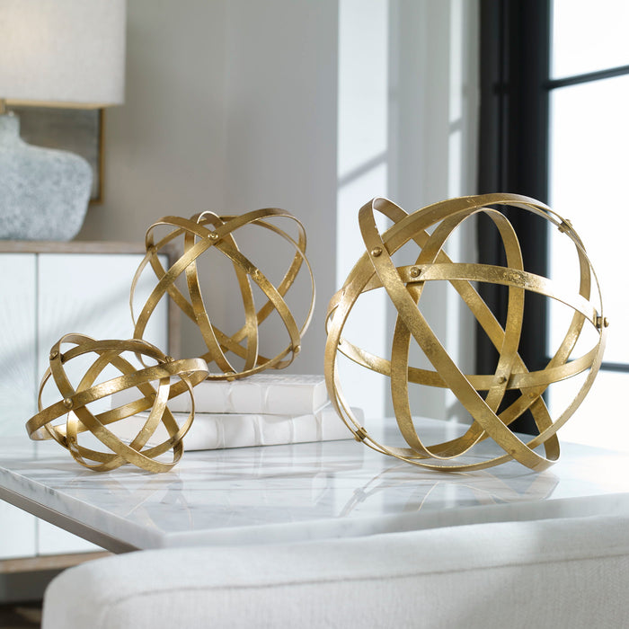 Stetson - Spheres (Set of 3) - Gold