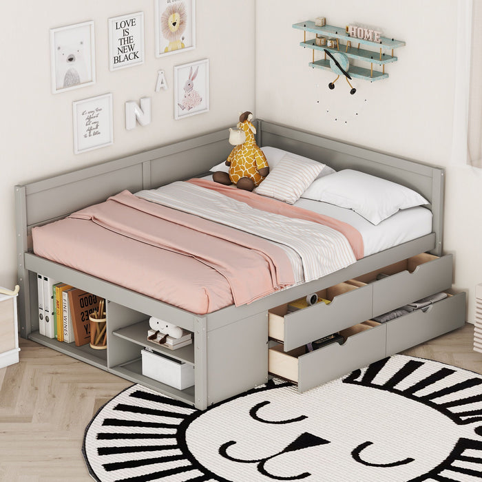 Daybed With Drawers And Shelves