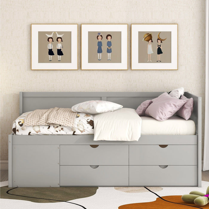 Daybed With Drawers And Shelves