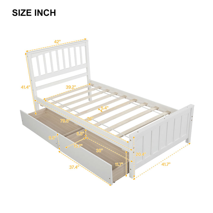 Platform Bed With Two Drawers