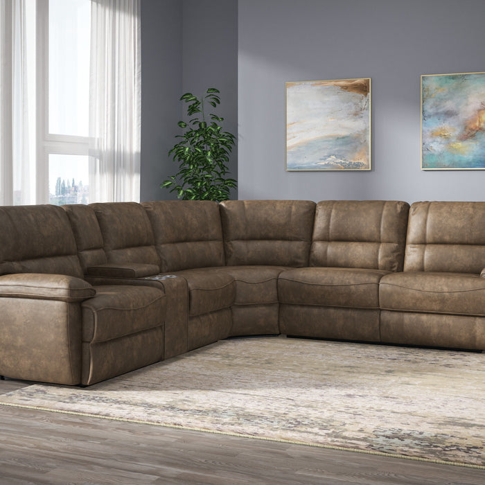 Aurora - Full Sleeper And Power Sectional - Brown