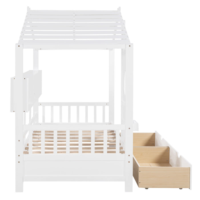 Modern Design House Bed With Storage Shelf