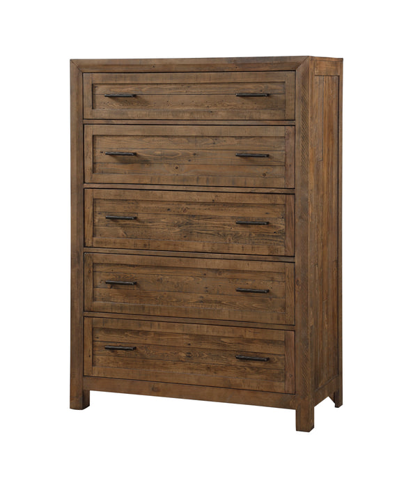 Pine Valley - 5 Drawer Chest - Caramel Brown