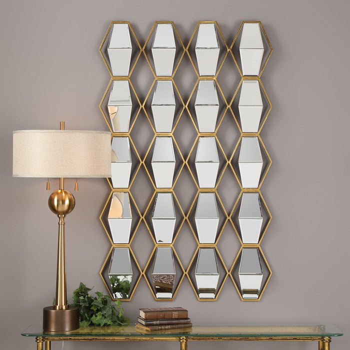 Jillian - Mirrored Wall Art - Gold