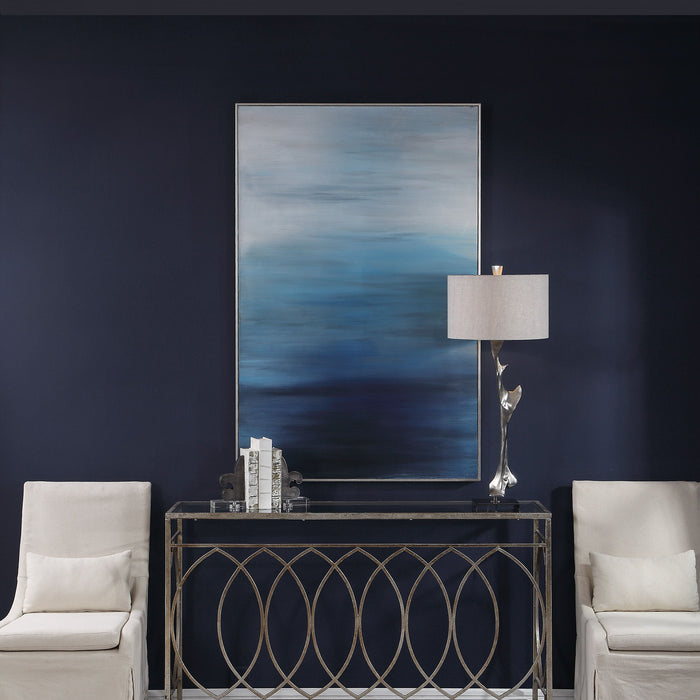 Moonlit Sea - Hand Painted Canvas - Blue