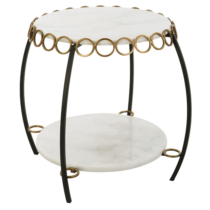 Chainlink - Marble Side Table - White