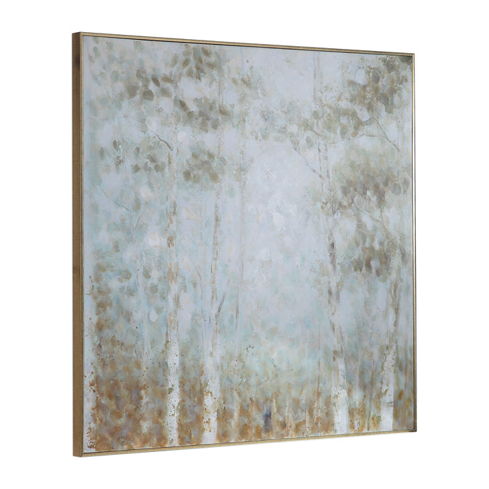 Cotton Woods - Hand Painted Canvas - Blue, Light